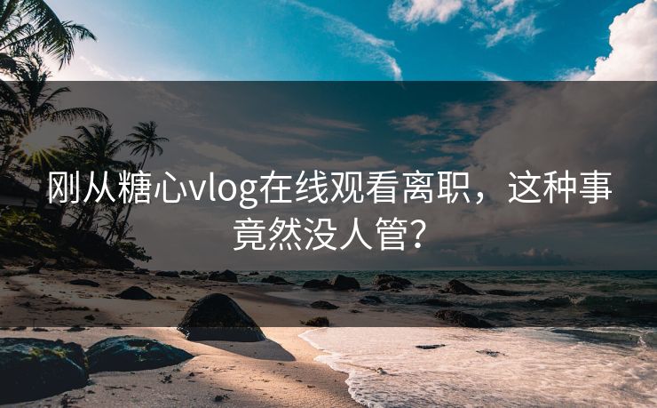 刚从糖心vlog在线观看离职，这种事竟然没人管？